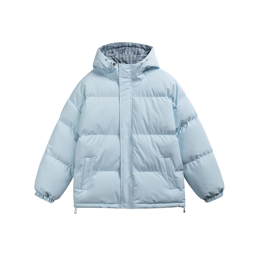 Damen Wattierte Oversize-Steppjacke mit Kapuze, hohem Kragen und karierter Futterverzahnung Shop Nory