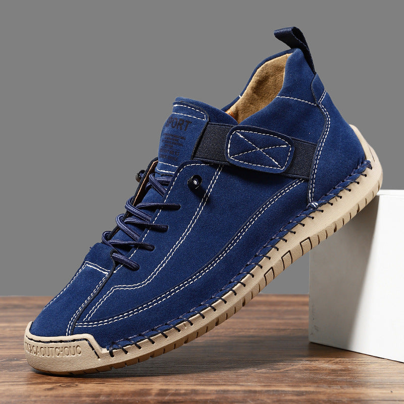 Herren Ledernachahmender Freizeit‑Sneaker mit Klettriemen, Mokassinnaht & profilierter Gummisohle Shop Nory
