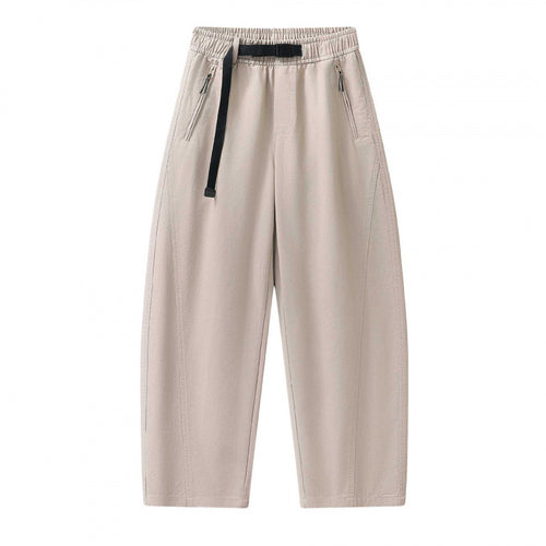 Unisex Weite knöchellange Cargo-Hose im Relaxed-Fit mit elastischem Tunnelzugbund und Reißverschlusstaschen Shop Nory