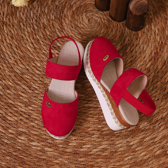 Damen komfortable Keil-Sandalen mit elastischen Riemen