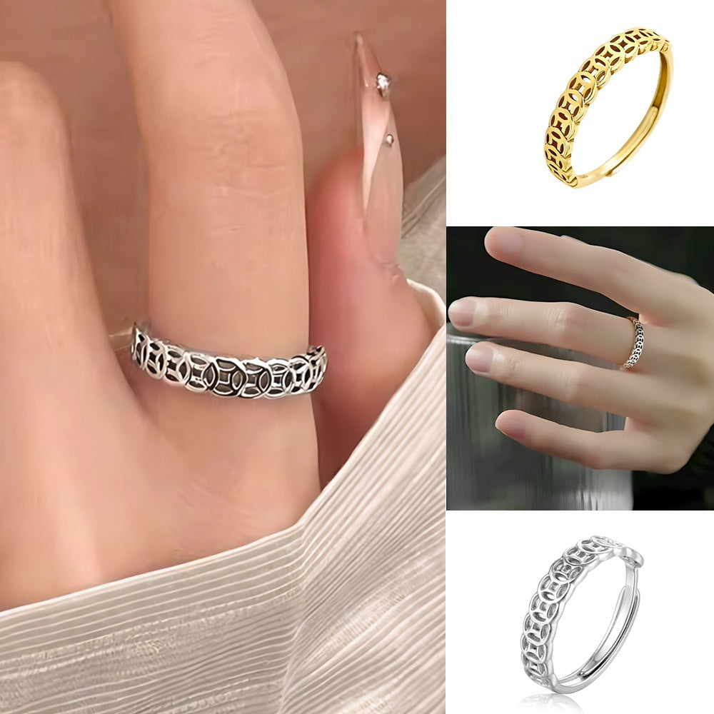 Damen eleganter und filigraner Ring mit geometrischem Design Shop Nory