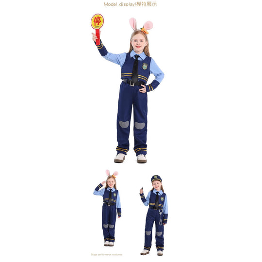 Mädchen Polizeikostüm mit Hasenohren und eleganten Details Shop Nory