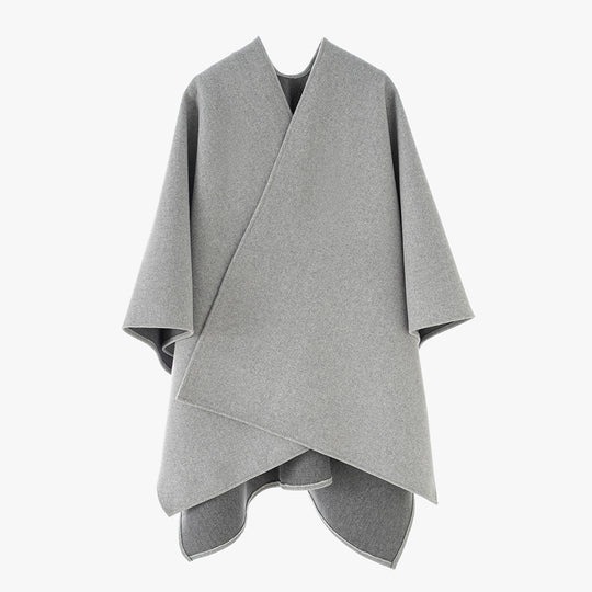 Damen Oversize-Capeponcho mit Wickeloptik und V-Ausschnitt Shop Nory