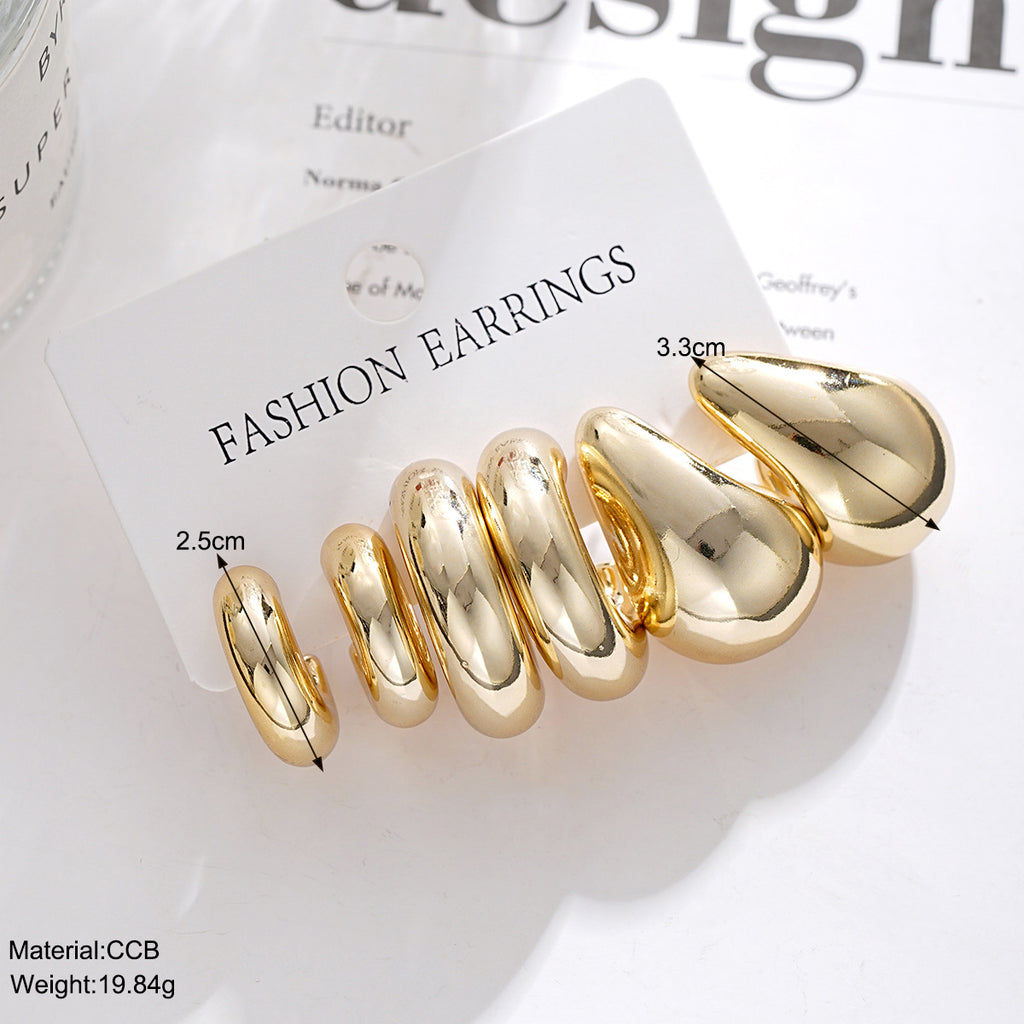 Damen skulptierte Modeschmuck-Ohrringe Shop Nory