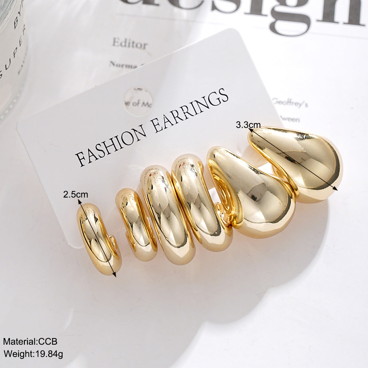 Damen skulptierte Modeschmuck-Ohrringe Shop Nory