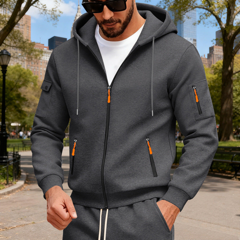 Herren nan Kapuzenjacke mit mehreren Reißverschlusstaschen und sportlich-urbanem Schnitt Shop Nory