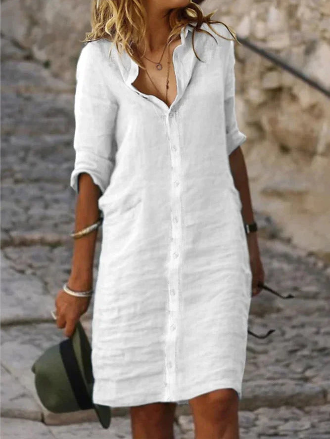 Damen Lässiges Hemdkleid mit Schicken Details