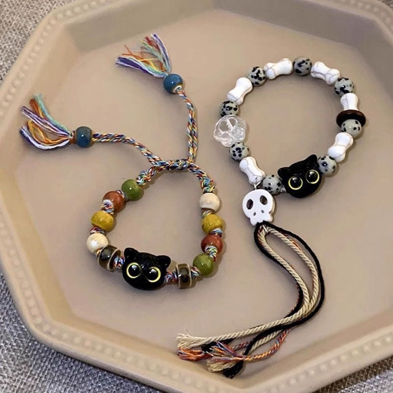 Damen Armband mit handgefertigten Tiermotiven und bunten Perlen Shop Nory