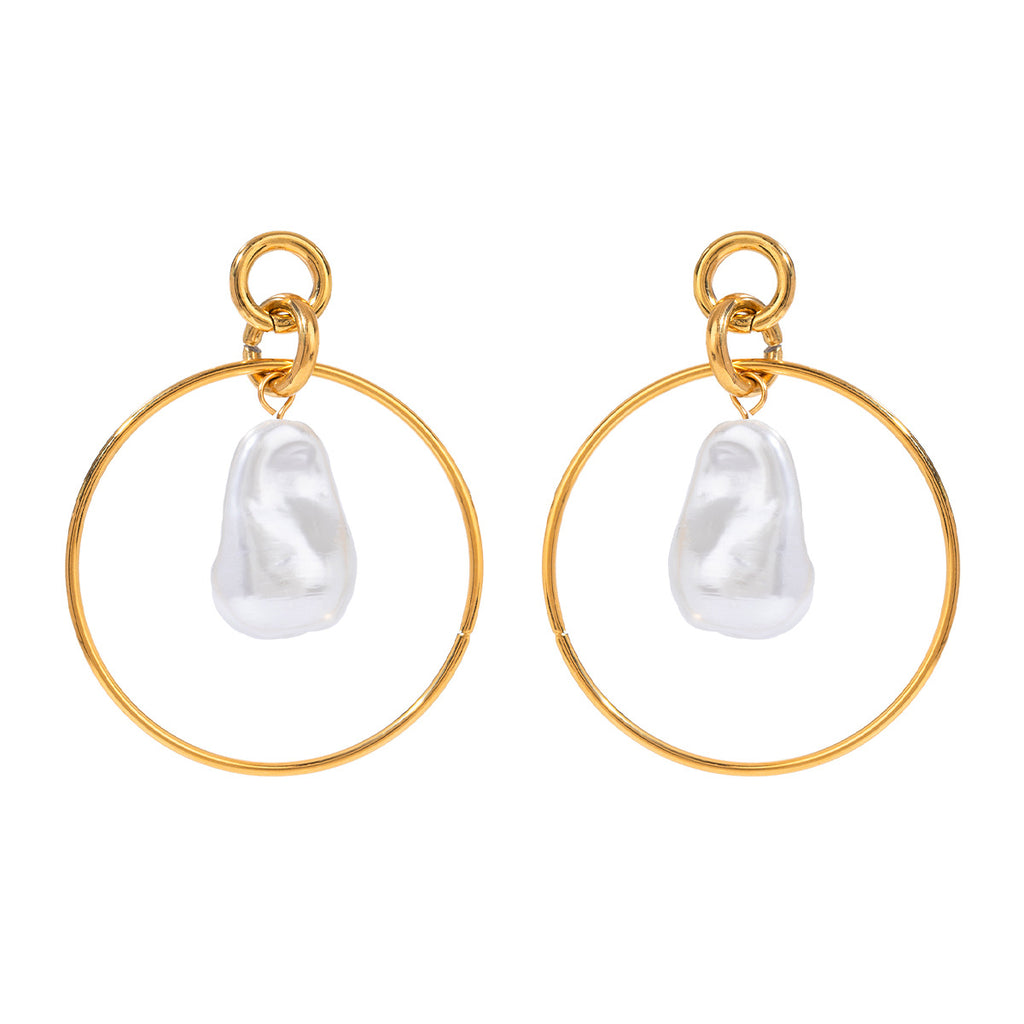 Damen Ohrhänger mit elegantem Ring und feinen Perlenakzenten Shop Nory
