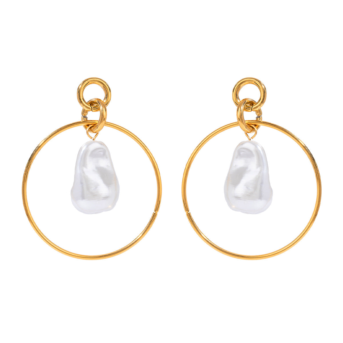 Damen Ohrhänger mit elegantem Ring und feinen Perlenakzenten Shop Nory