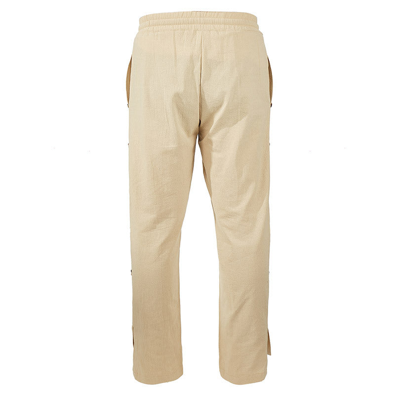 Herren Relaxed-Fit Freizeithose mit seitlichen Zierknopfleisten, elastischem Bund und Kordelzug Shop Nory