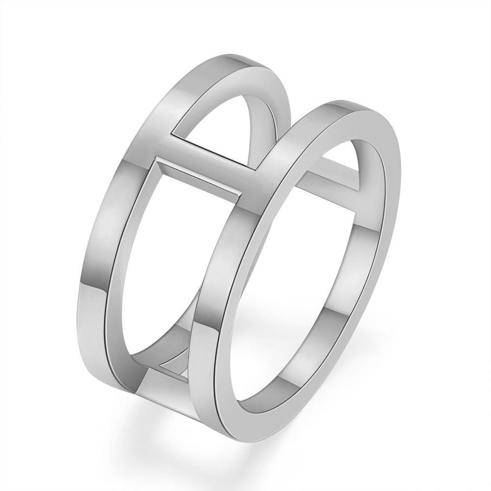 Damen Ring mit modernem, geometrischem Design und polierter Oberfläche Shop Nory