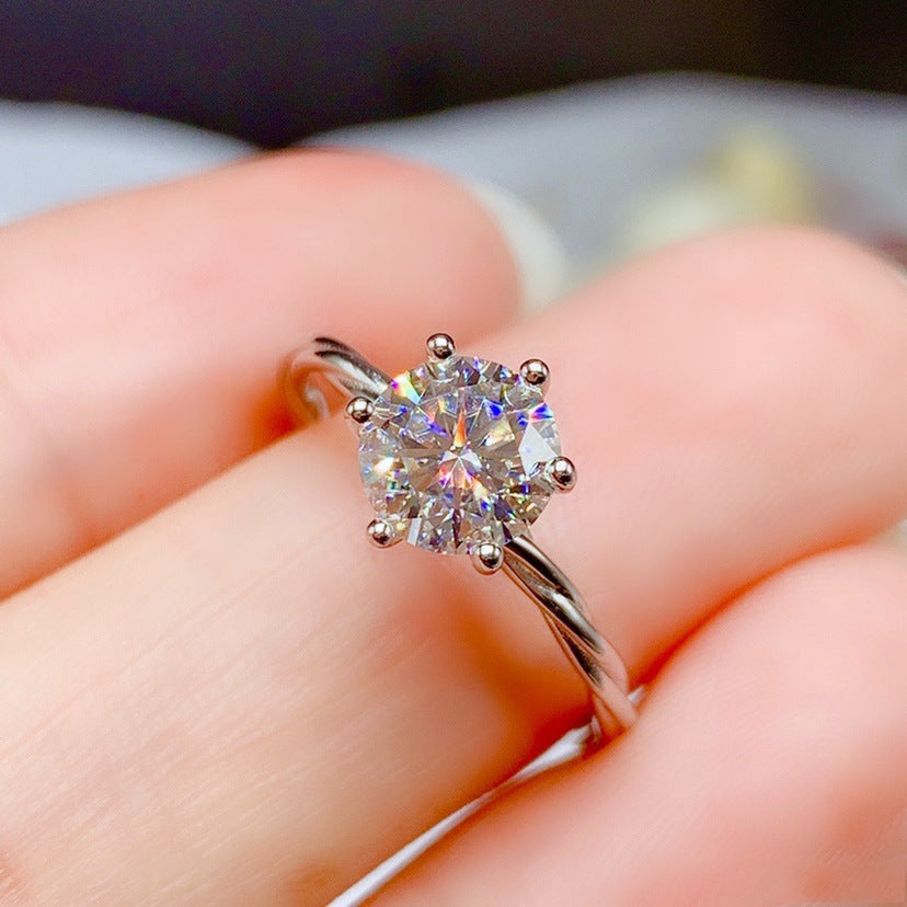 Damen eleganter Solitär Schmuckring mit funkelndem Kristall Shop Nory