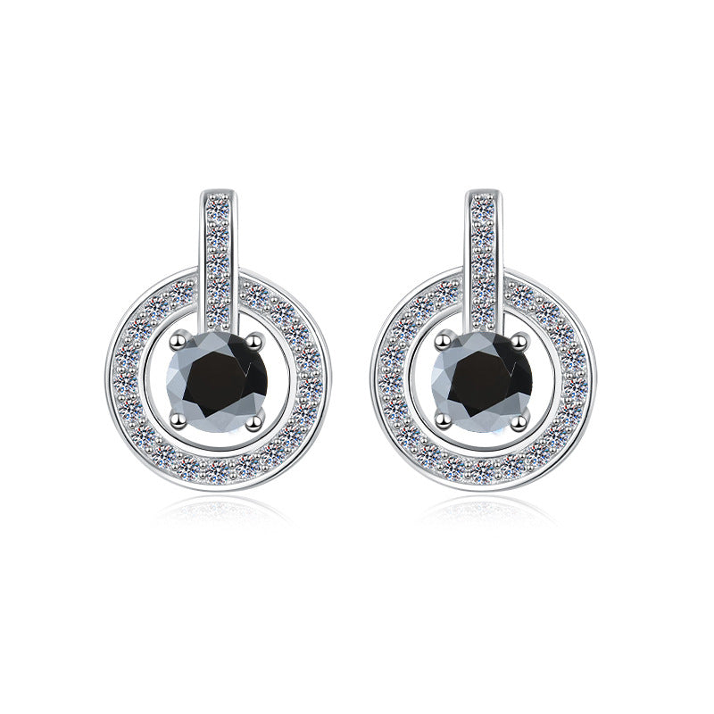 Damen Ohrringe mit funkelndem Zirkonia und modernem Kreisdessin Shop Nory