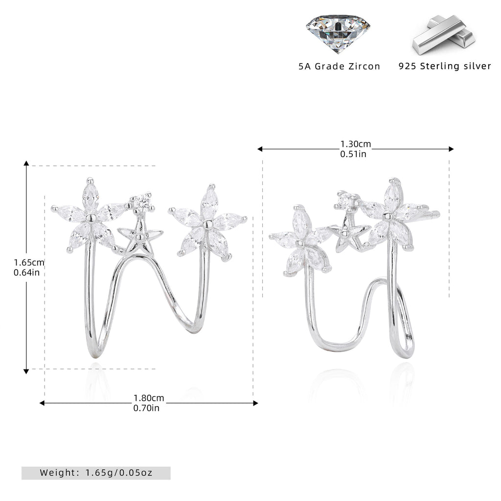 Damen Ohrstecker mit floralen Motiven und funkelnden Zirkonsteinen Shop Nory