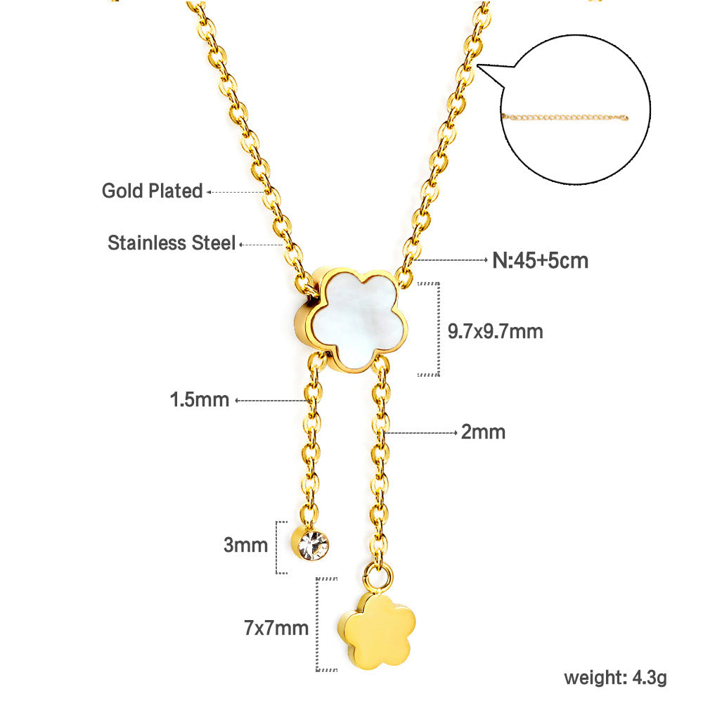 Damen Hängende Ohrstecker mit floralem Design aus hochwertigem, goldplattierten Edelstahl Shop Nory