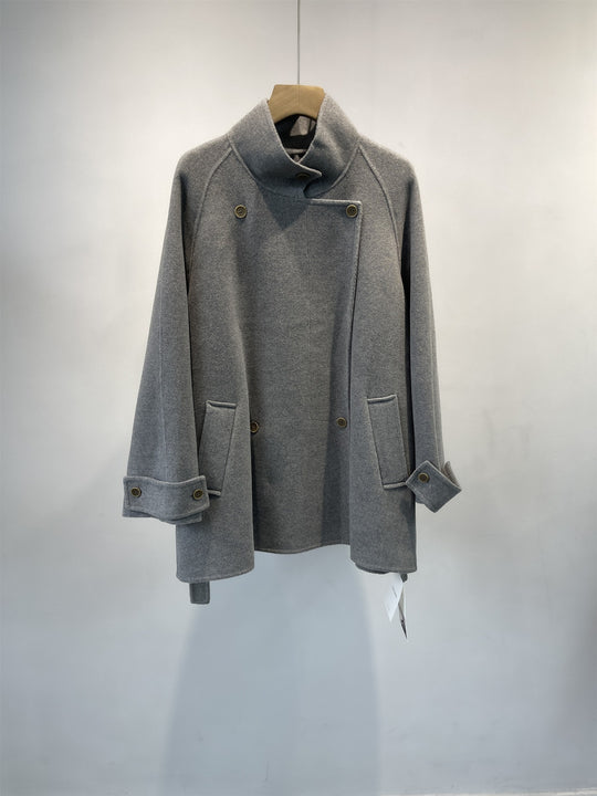 Damen maßgeschneiderter doppelt gestrickter Wollmischmantel Shop Nory