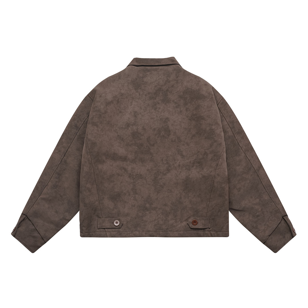 Herren Kurz geschnittener Suede‑Optik Blouson mit aufgesetzten Klappentaschen und Hemdkragen Shop Nory
