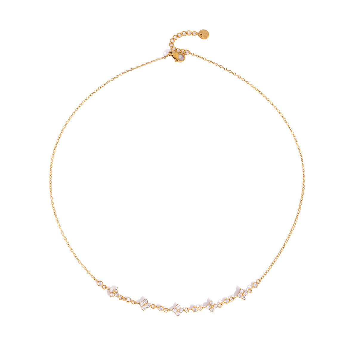 Damen Halskette mit funkelnden Zirkonia-Anhängern und zarter Edelstahlkette Shop Nory