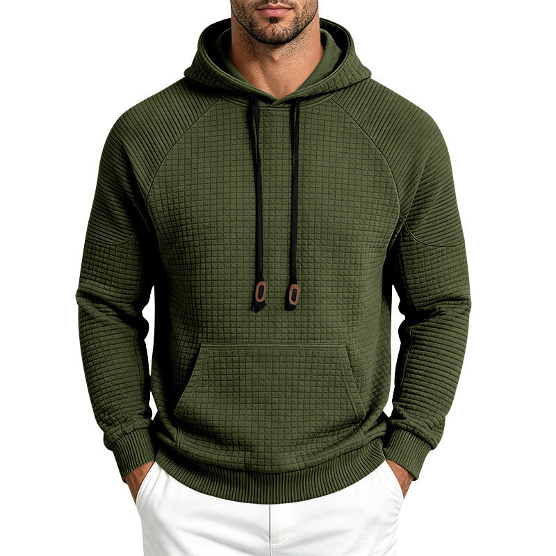 Herren Strukturierter Kapuzenpullover aus Waffeljersey mit Kängurutasche und Raglanärmeln Shop Nory