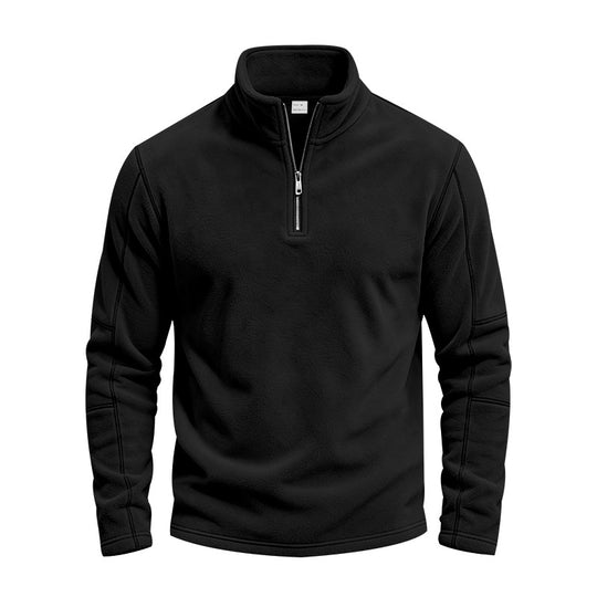 Herren Fleece-Halbreißverschluss-Pullover mit Stehkragen und Flatlock-Nähten Shop Nory
