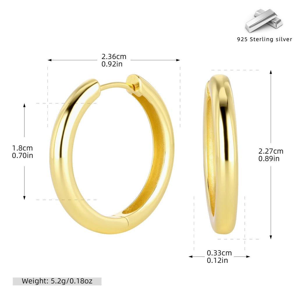 Damen Creolen in elegantem, modernem Design aus hochwertigem 925 Sterling Silber Shop Nory