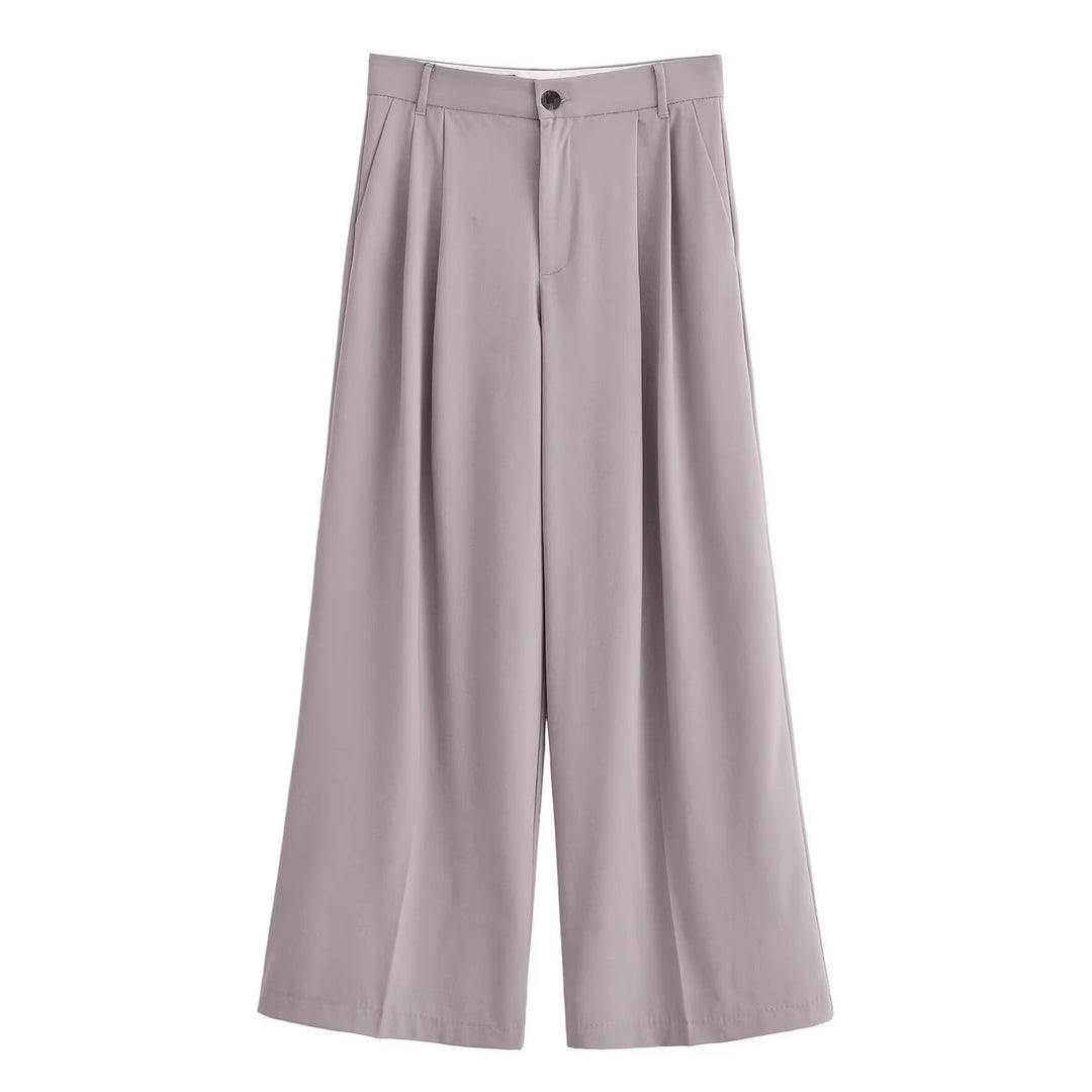 Damen Weite Bundfaltenhose im Palazzo‑Stil mit hoher Taille Shop Nory