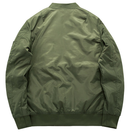 Herren Pilotenbomberjacke im Aviatorstil mit kontrastiertem Steppfutter und Reißverschluss-Ärmeltasche Shop Nory