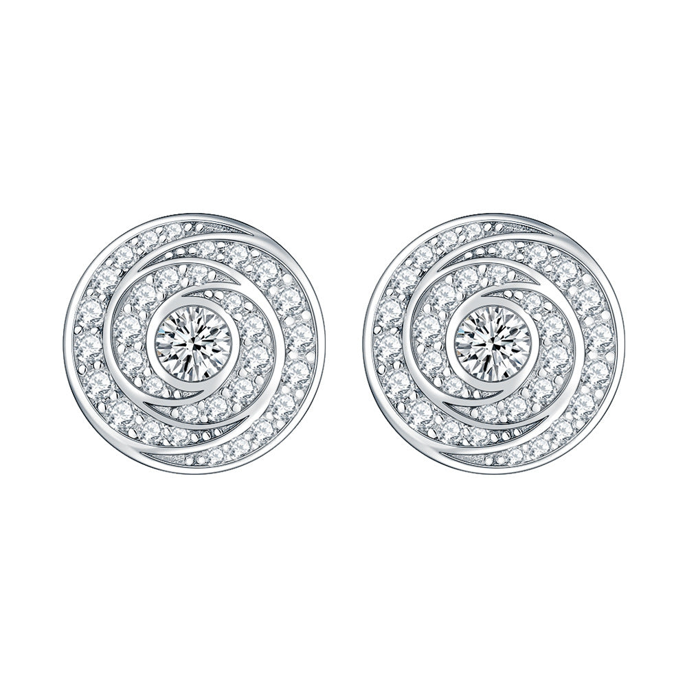 Damen-Ohrstecker mit spiralförmigem Zirkonia-Besatz Shop Nory