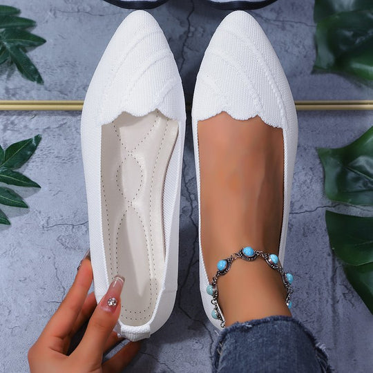 Damen Ballerinas mit eleganter Spitzenstruktur