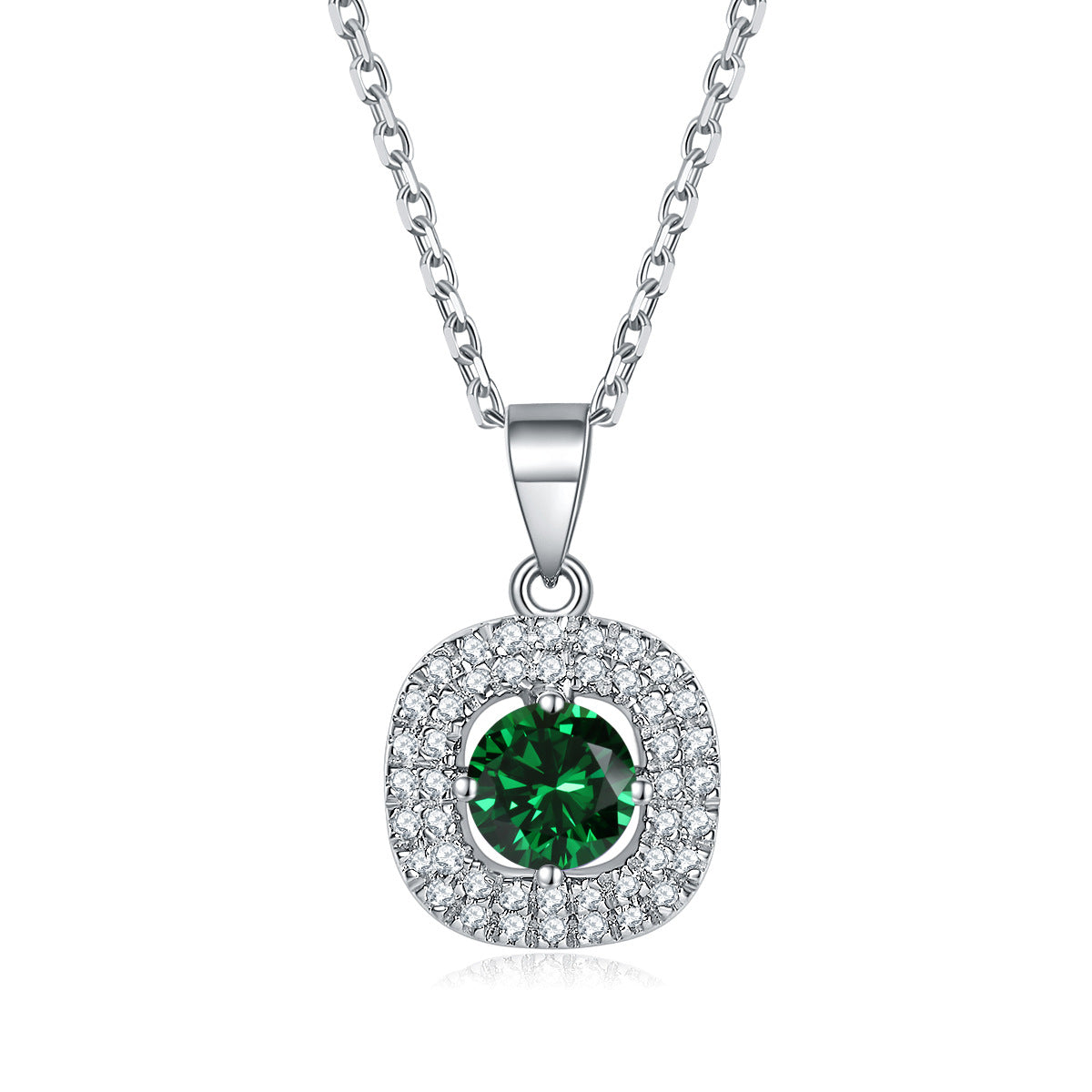 Damen Halskette mit elegantem blauen Zirkonia-Anhänger und funkelndem Kristallbesatz Shop Nory