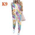 Damen lässiger Jumpsuit mit modischem Batikdesign und praktischen Taschen Shopnory