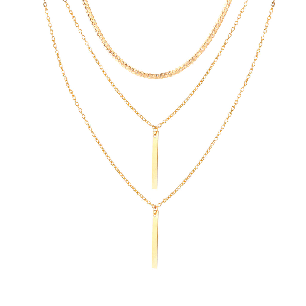 Damen mehrlagige Halskette mit minimalistischen Anhängern Shop Nory