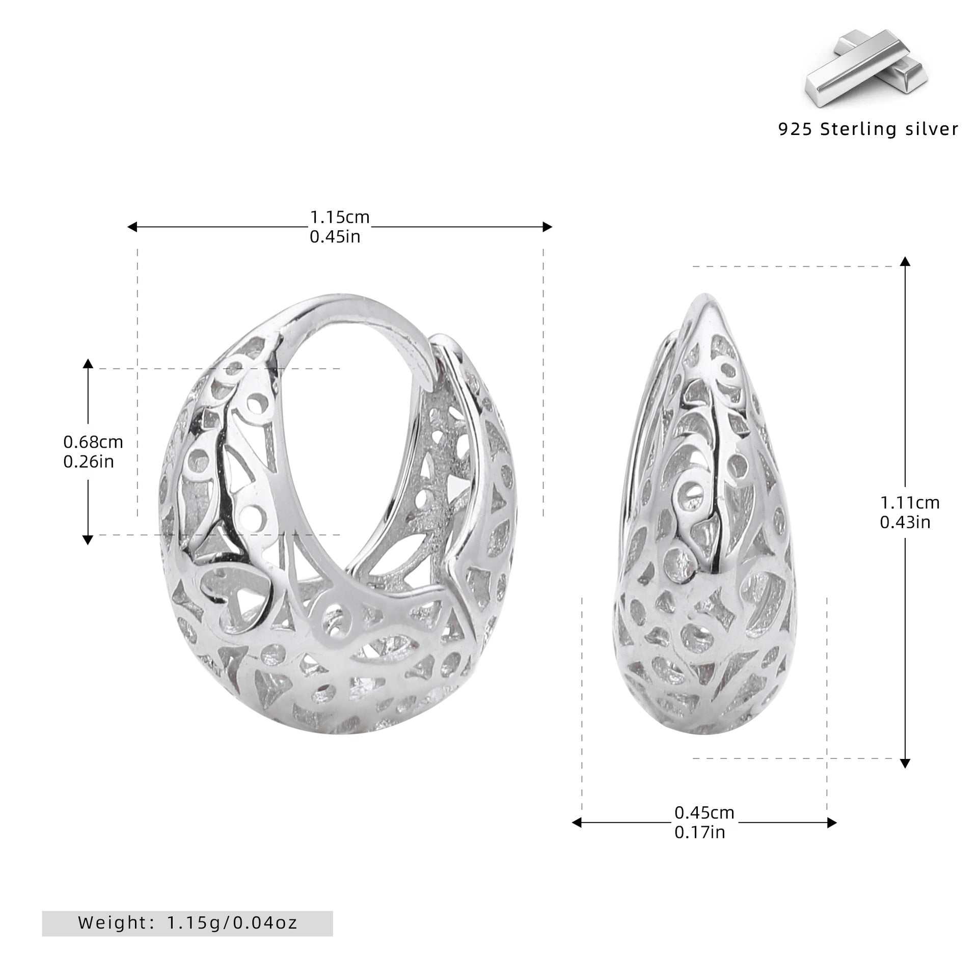 Damen Creolen mit filigranem Design Shop Nory