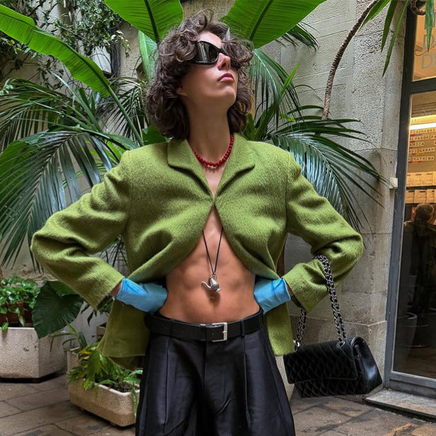 Damen Kurzblazer aus strukturiertem Bouclé mit kastiger Silhouette Shop Nory