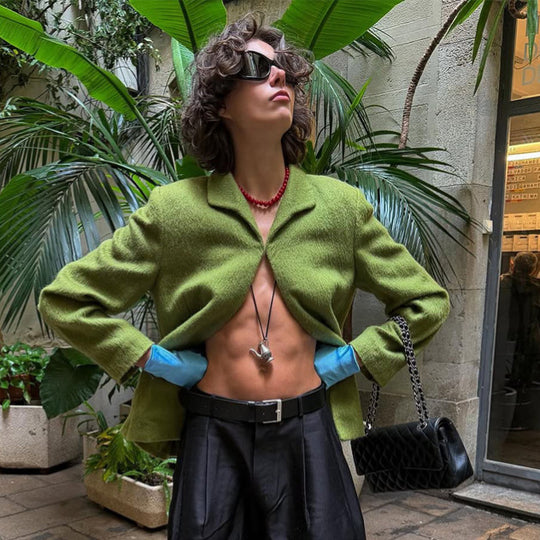 Damen Kurzblazer aus strukturiertem Bouclé mit kastiger Silhouette Shop Nory