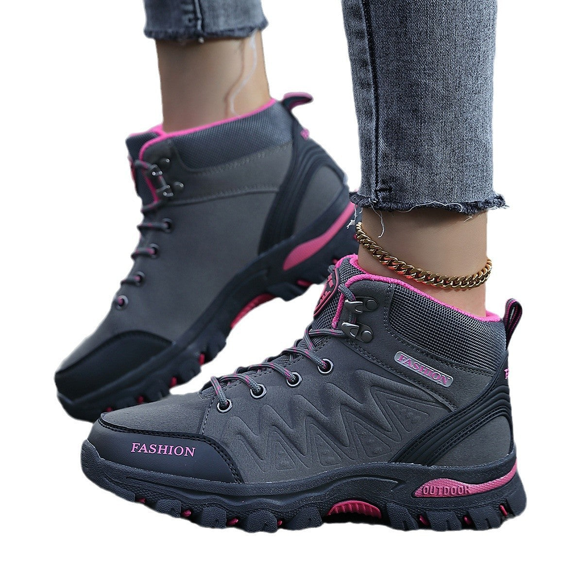 Damen Multifunktionale Wanderschuhe mit grober Profilsohle und wasserabweisendem Obermaterial Shopnory