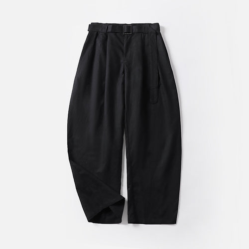 Damen Hochtaillierte Leinen-Baumwoll Bundfaltenhose mit Bindegürtel und tapered Bein Shop Nory