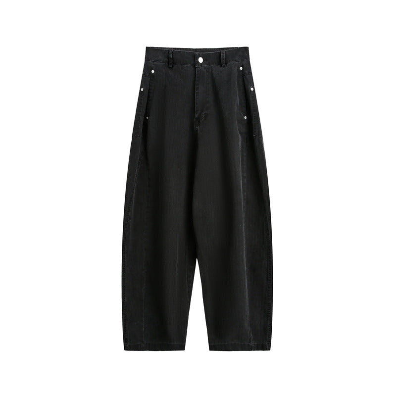 Damen Weite High‑Waist Cargo-Hose mit tiefem Schritt und aufgesetzten Seitentaschen Shop Nory