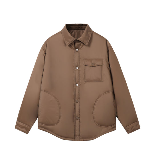 Unisex Kurz geschnittener Thermo‑Hemdblouson mit Hemdkragen und Pattentasche Shop Nory