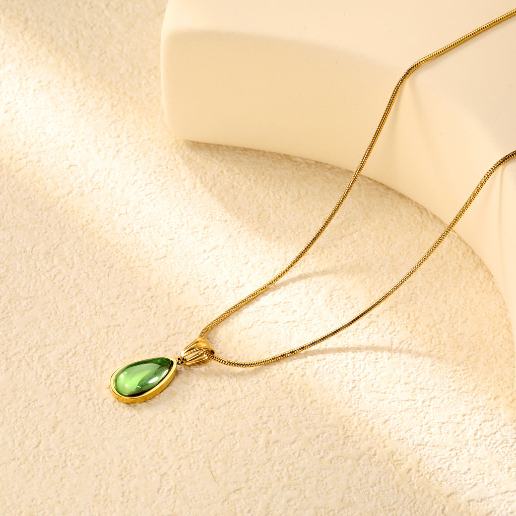 Damen Halskette mit tropfenförmigem Anhänger aus hochwertigem Edelstahl Shop Nory
