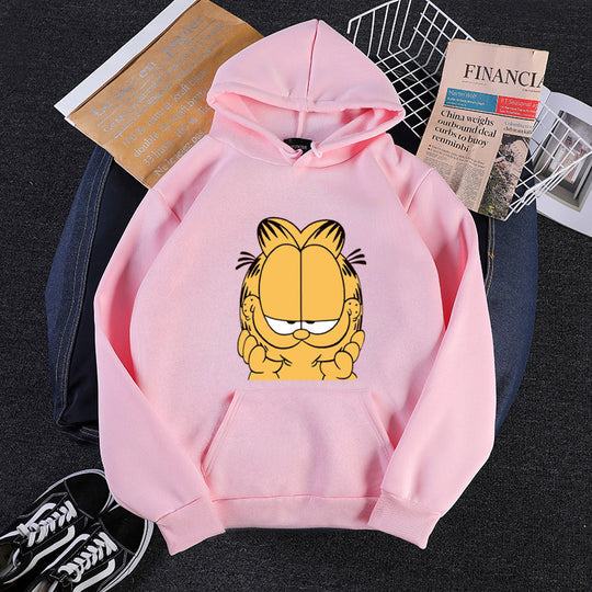 Unisex nan Kapuzensweatshirt mit großflächigem Comicgesicht-Print, weichem Fleece-Innenfutter und Kängurutasche Shop Nory