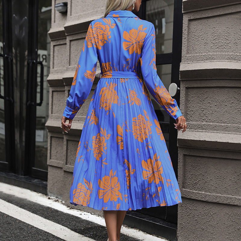 Damen Midikleid mit Plissée-Rock, Wickeloberteil und Taillengürtel Shop Nory