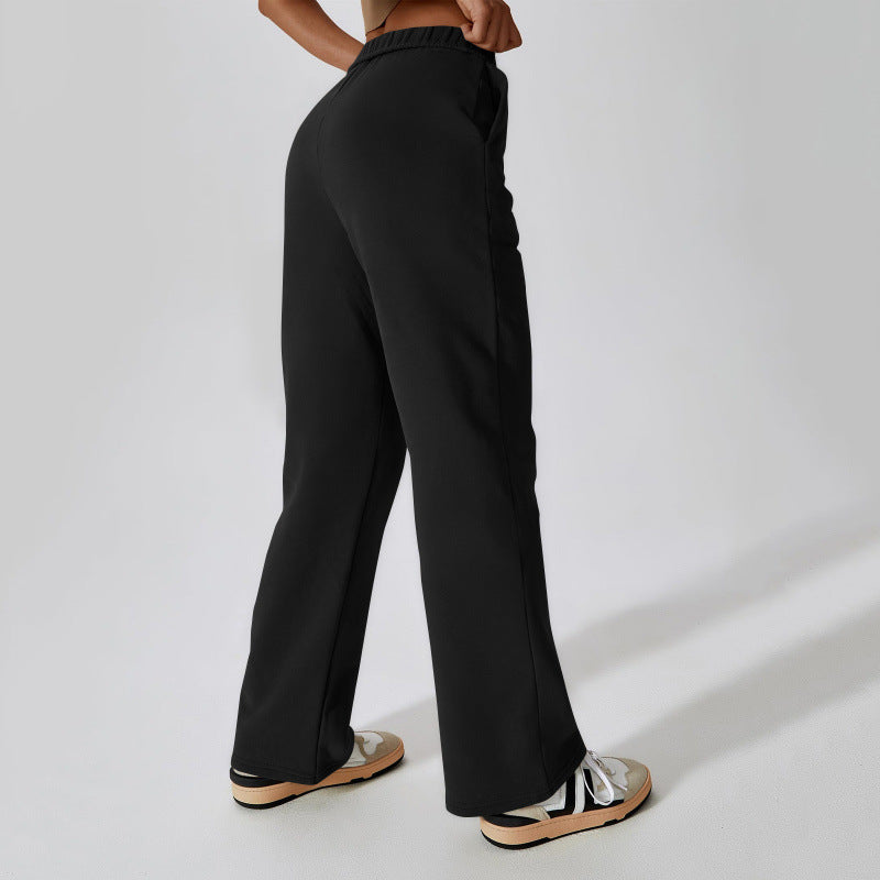 Damen nan hochgeschnittene ausgestellte Loungehose mit elastischem Komfortbund und verdeckten Eingrifftaschen Shop Nory