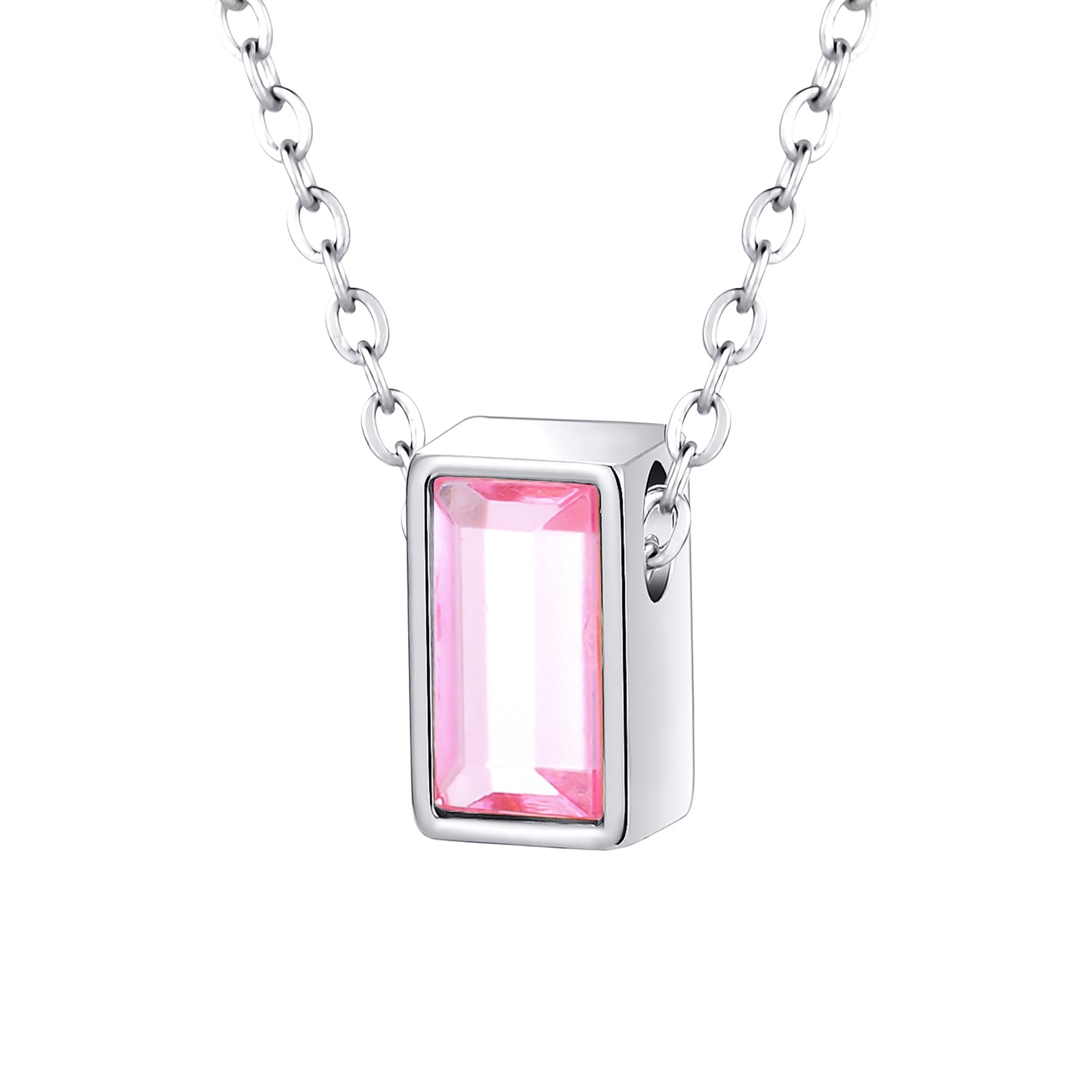 Damen Halskette mit elegantem rechteckigem Anhänger und funkelndem Stein Shop Nory