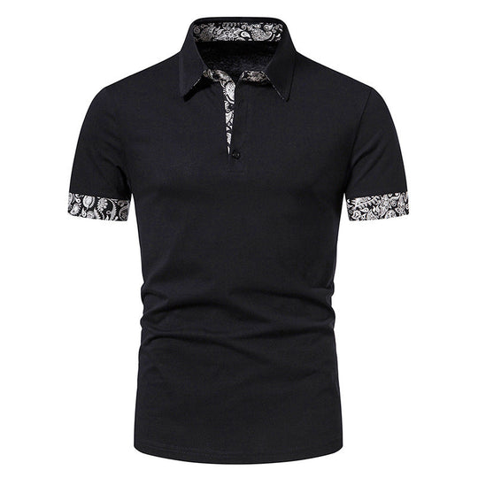 Herren Poloshirt mit modernem Paisleymuster und sportlichem Schnitt