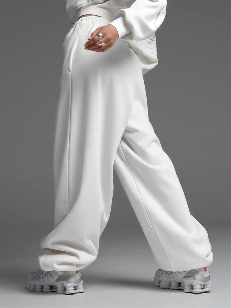 Damen trendige, weite Jogginghose mit elastischem Bund und verstellbarem Kordelzug Shopnory