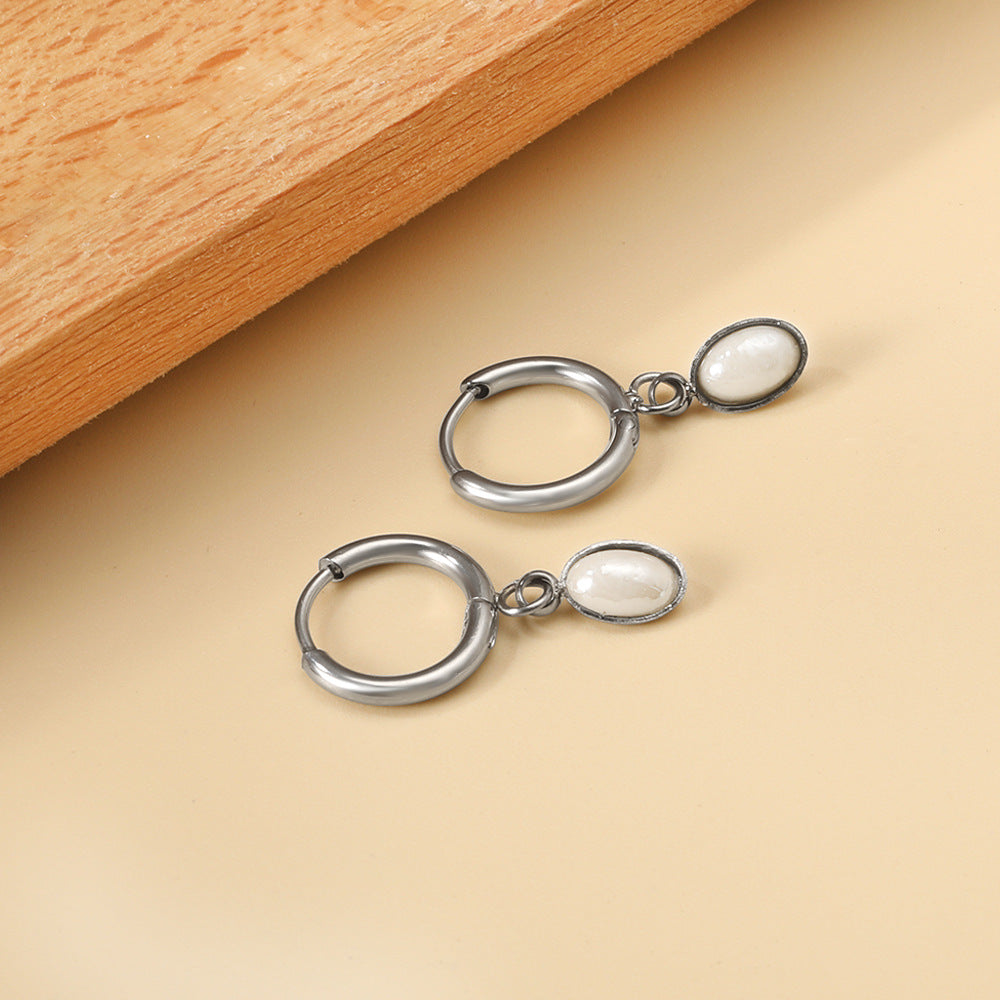 Damen Hängende Ohrstecker mit elegantem Perlenanhänger Shop Nory