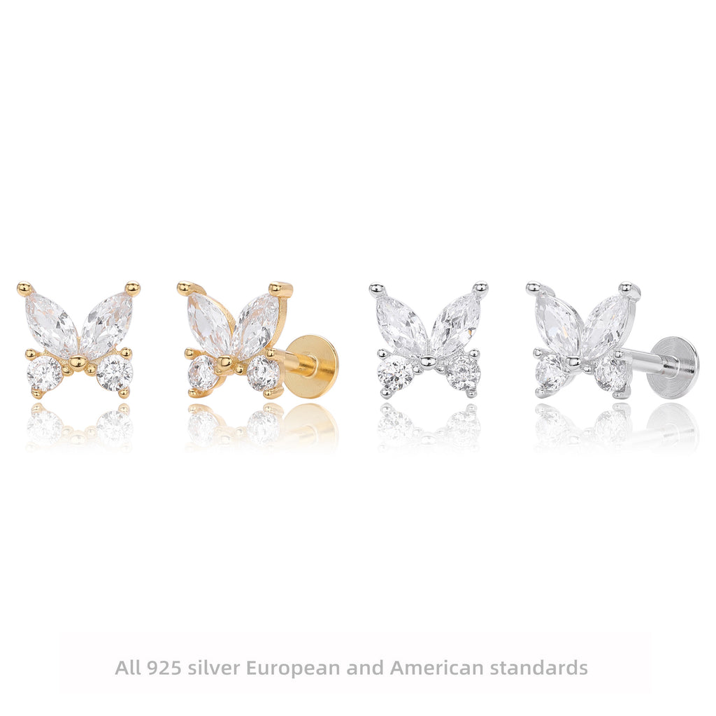 Damen Ohrstecker im eleganten Schmetterlingsdesign aus hochwertigem 925 Sterlingsilber Shop Nory