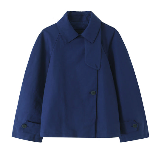 Damen Kurzjacke im Boxy‑Schnitt mit verdeckter Knopfleiste und Hemdkragen Shop Nory